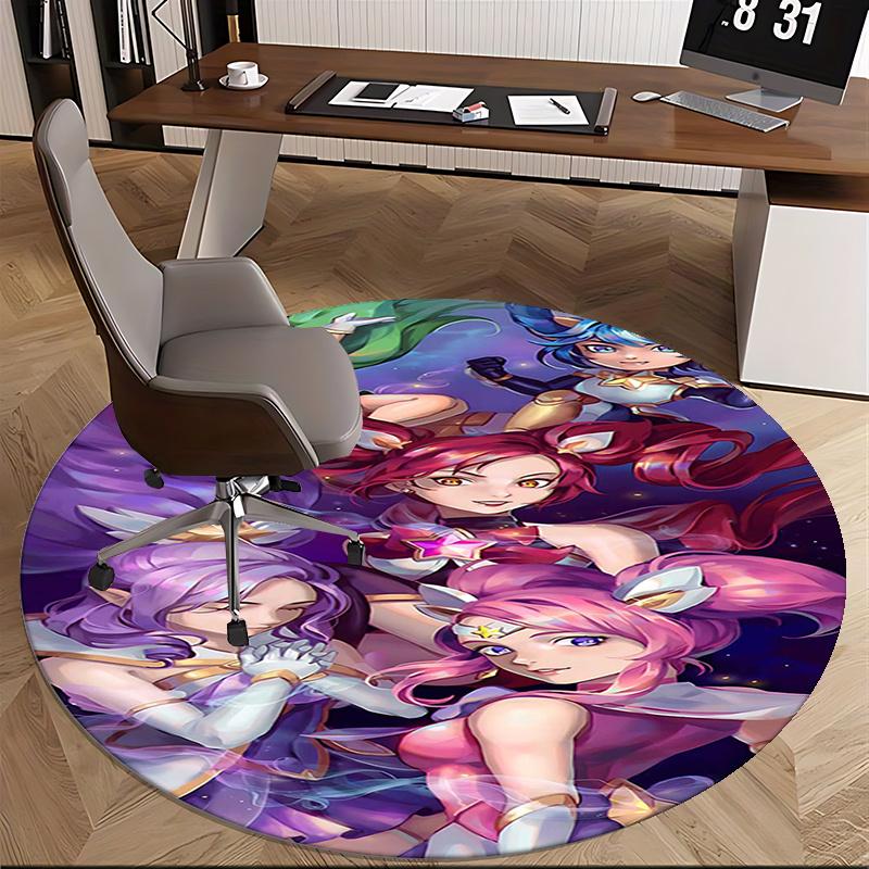 Fantasy Heroes,Anime Characters Chair Mat Round Rug Office Carpet, Non Slip, Suitable for Living Rooms, Bedrooms Decor 1205544a