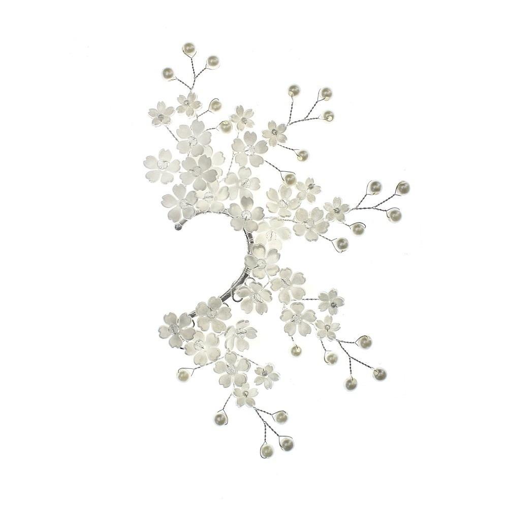 Cherry Blossom Shape Floral Ear Cuff Pearl Accent Fashion Ear Accessory Flower Pearl Earring No Piercing Ear Wrap