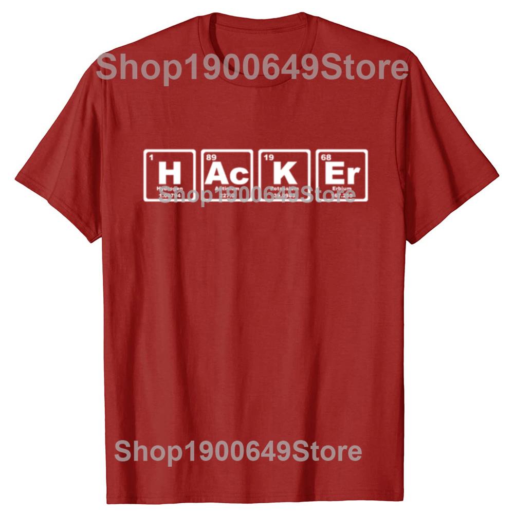 Hacker Periodic Table Security Professional Funny Programmer TShirt Short Sleeve Coder T Shirt Anime Graphic Tshirt Hip Hop S