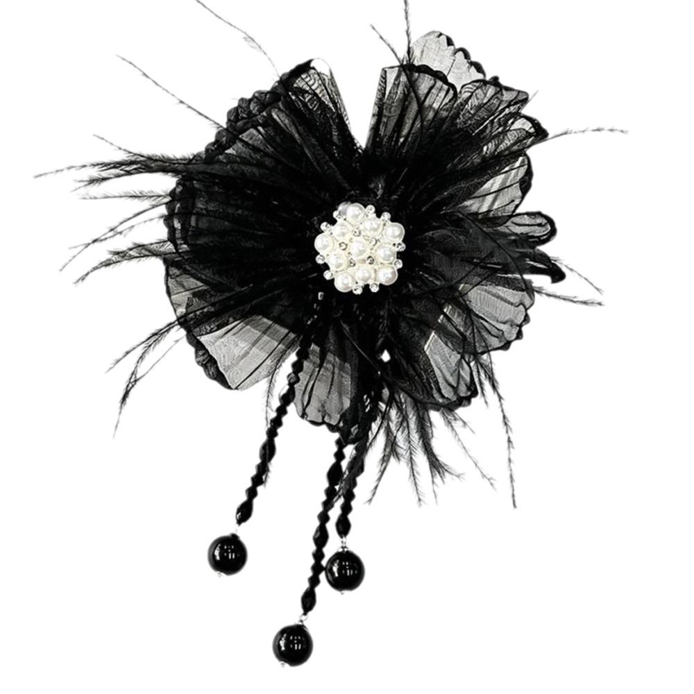 Handmade Pearl Flower Accessories Crystal Tassel Pearl Accents Flower Corsage Sewing Type Fabric Fabric Flower Jewelry