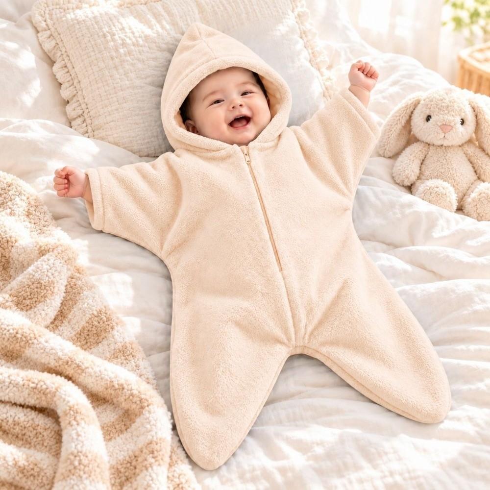 Star Shape Newborn Hooded Romper Flannel Baby Sleeping Bag Cute Infant Blanket Winter