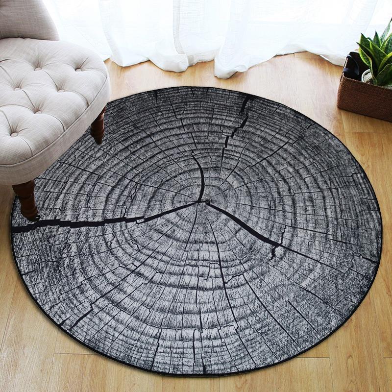 Wood Print Round Rug Area Minimalist Soft for Living Room Bedroom Home Decor Floor Mat Slip-resistant Wear-resistant Beautiful