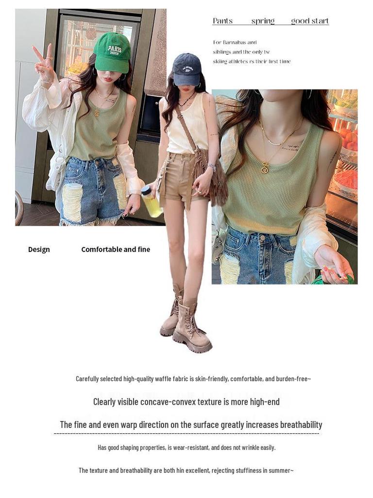 2025 Women's Square Neck Sleeveless Tank Top - Summer Loose Fit