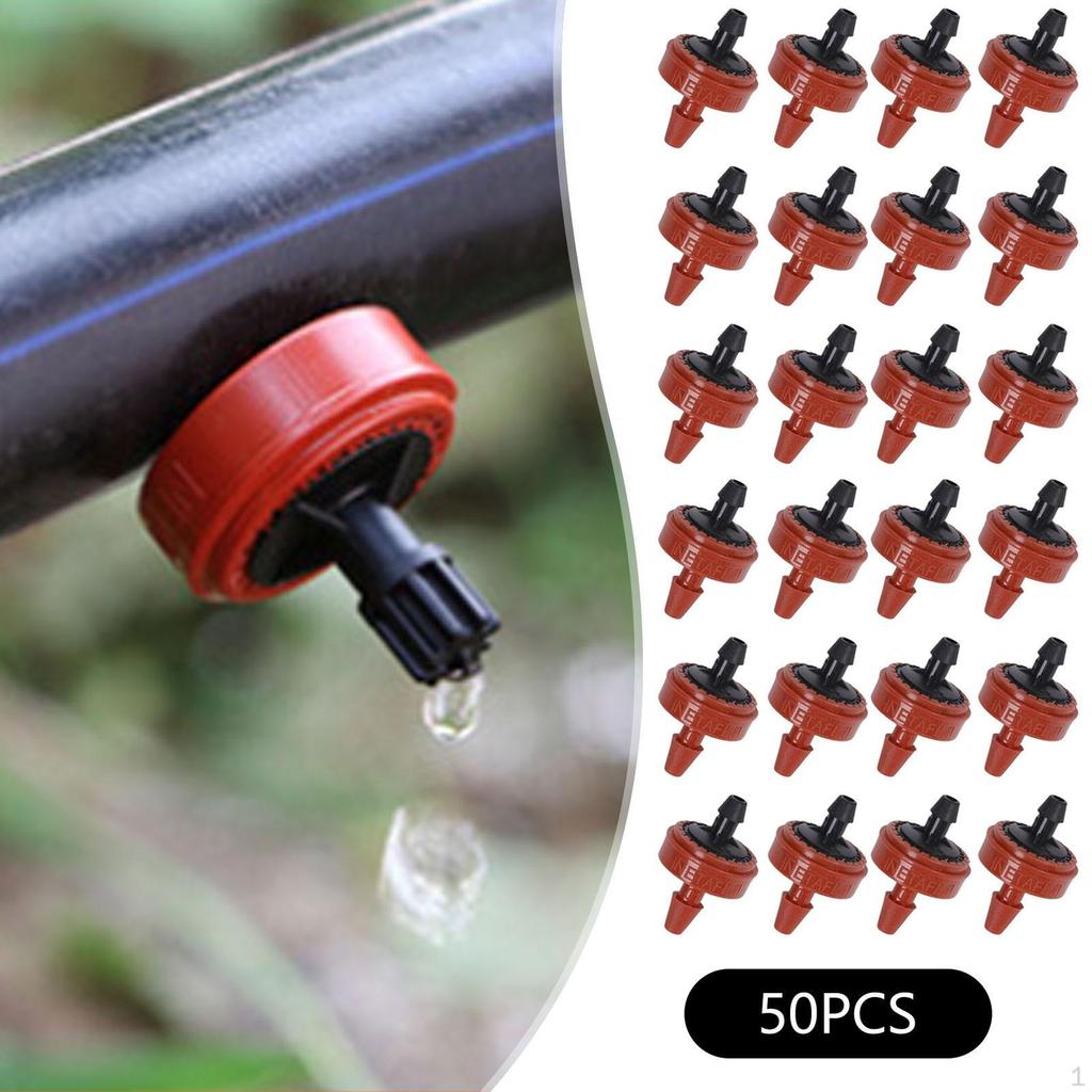 50 Pieces Pressure Compensating Dripper Emitters for Patio Garden Greenhouse