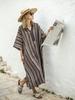 European and American new bohemian women's clothing seaside vacation printing loose kaftan robe dress