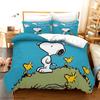 Snoopy Luxury Bedding Set Cute Printed Cartoon Quilt Cover Duvet Cover 3-Piece Set 1 Twin Covers