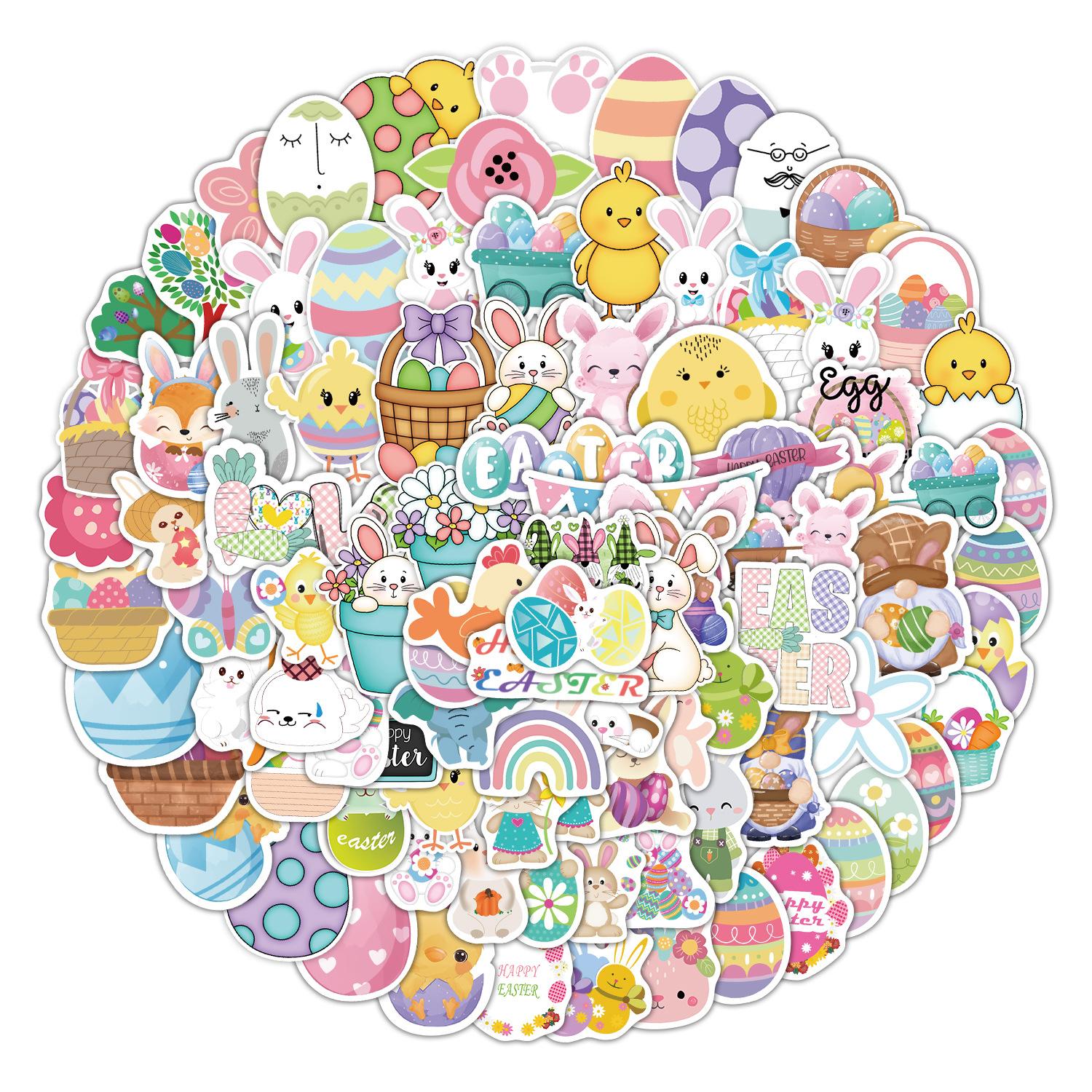 

100 Easter Graffiti Stickers Skateboard Suitcase Computer Decoration Stickers Waterproof Cartoon Stationery Stickers