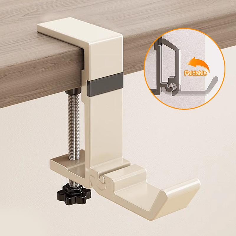 

Крючок для сумки на стол - Вешалка для сумок на стол с регулируемым зажимом-рукой - Алюминиевый крючок-зажим под стол для сумочки белый