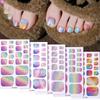 Summer Rainbow Ombre Glitter Waterproof Toenail Stickers