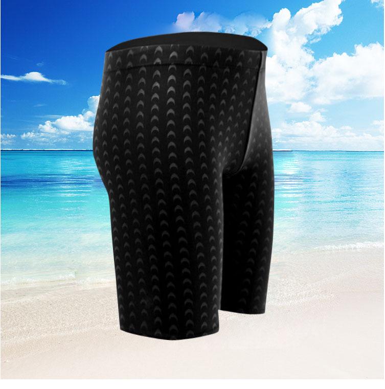 

Мужские черные плавки-боксеры свободного кроя с квадратными штанинами - Большой размер, Удобный дизайн длиной до середины бедра 4XL