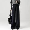 Elegant High-Waisted Wool Wide-Leg Pants for Women - Winter 2025 Style, Thickened A-Line, Casual and Loose Fit