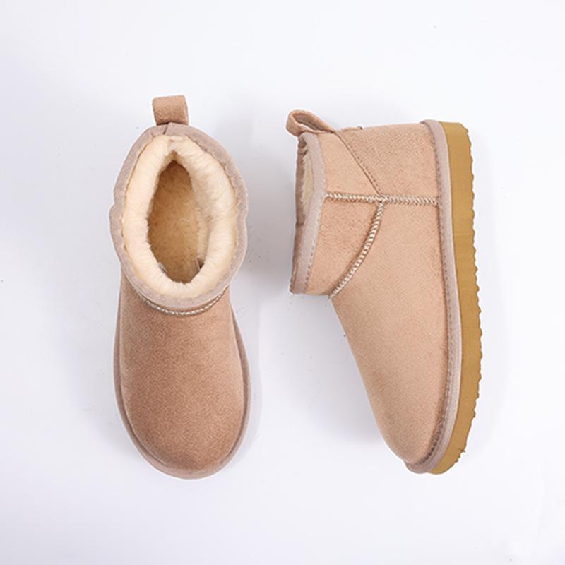 Fashion Shevalues Women's Winter Plush Snow Boots Indoor Outdoor Anti-slip Fur Fuzzy Flat Short Boots Home Warm Cozy Fluffy Cotton Shoes