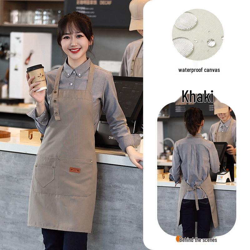 Anpassad Canvas Midjeförkläde - Barista, Mjölkte, BBQ, Catering Arbetskläder för Kvinnor