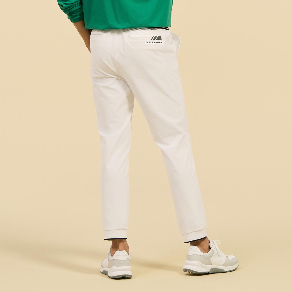 CHALLENGER Men'S Stretch Welding Point Semi-Jogger Pants White