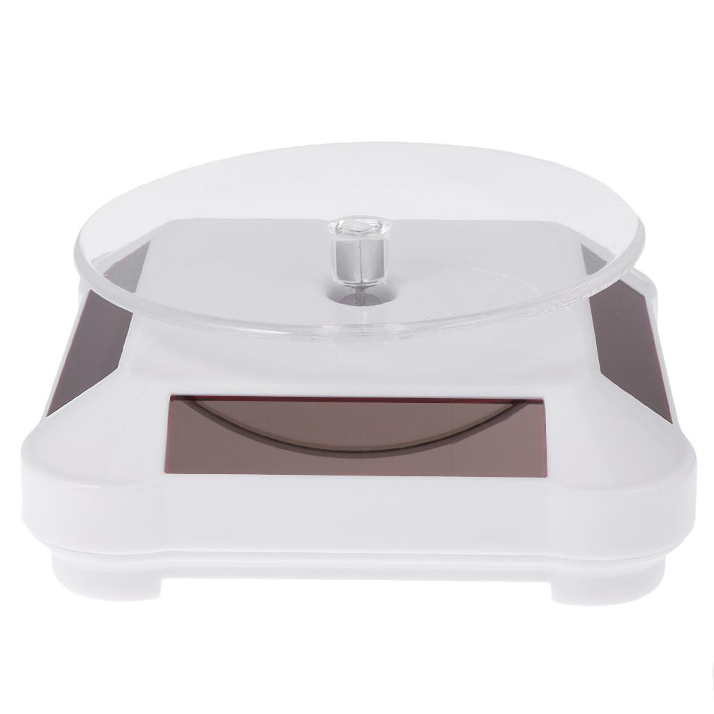 ° Solar LED Turntable Presentation Plate Jewelry Display Stand