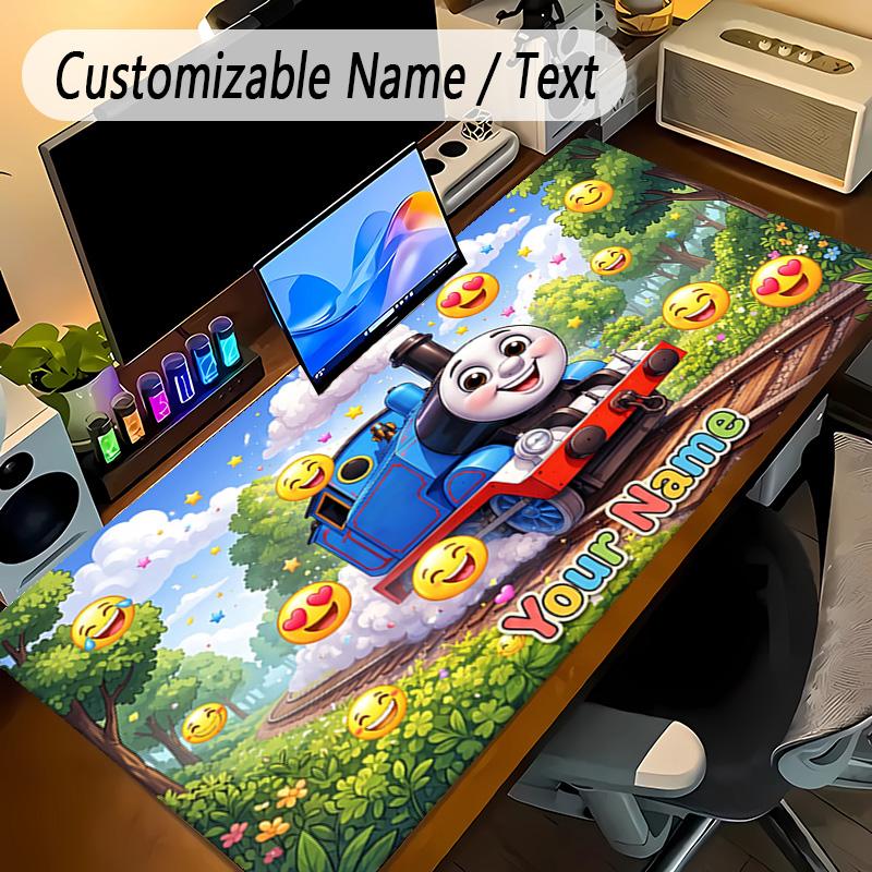 Large Mouse PadThomas & Friends Custom Name Text Personalized Desk Mat Non Slip Gaming Pad