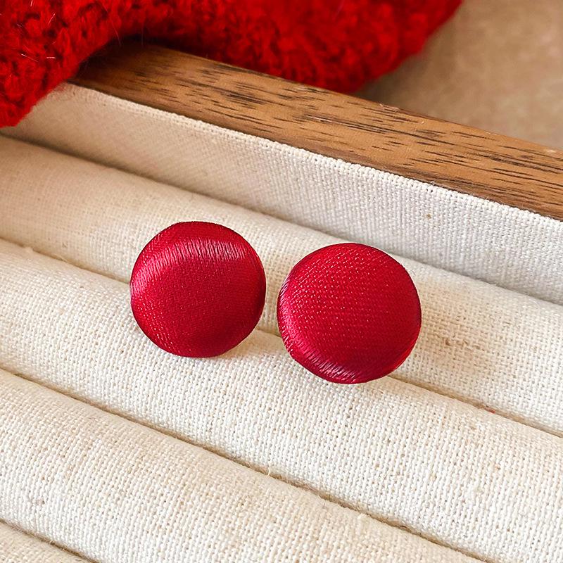 Ancola Silver Needle Red Heart Earrings – Fashionable, Luxurious & Elegant for Autumn/Winter 2025