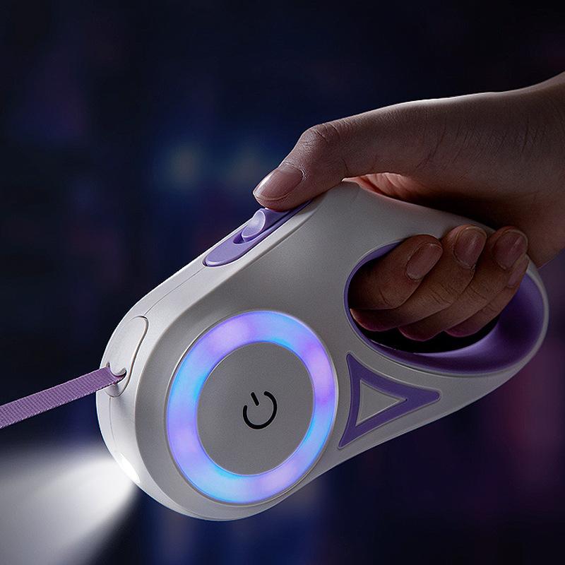 5m Luminous Durable Dog Leash Automatic Retractable Nylon Cat Lead Extension Puppy Walking Running Lead Roulette For Dogs
