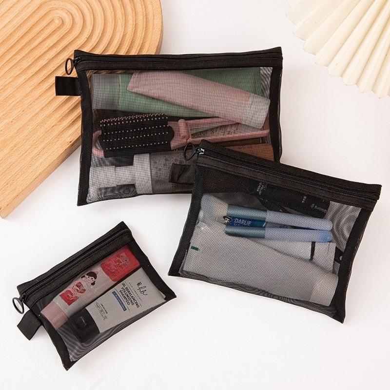 Mesh Cosmetic Bag Travel Storage Makeup Bag Organizer Female Make Up Pouch Portable Small Large Toiletry Beauty Case