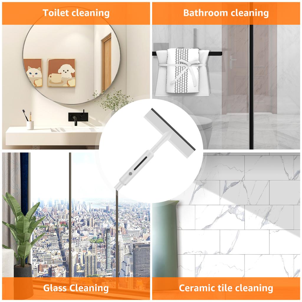 30cm Squeegee for Window Cleaning with Spray Extendable Kit with 3 Replaceable Microfiber Pads Home Cleaner Tools for Bathrooms