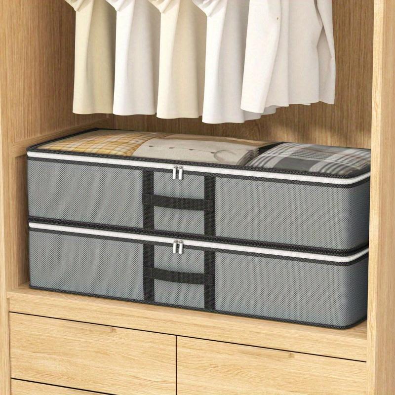 1PC Under-Bed Storage Bag, Flat Storage Bag, Drawer Storage Box, Wardrobe Finishing Bag, Moving Bag, Top Transparent Clothing Quilt Storage Bag