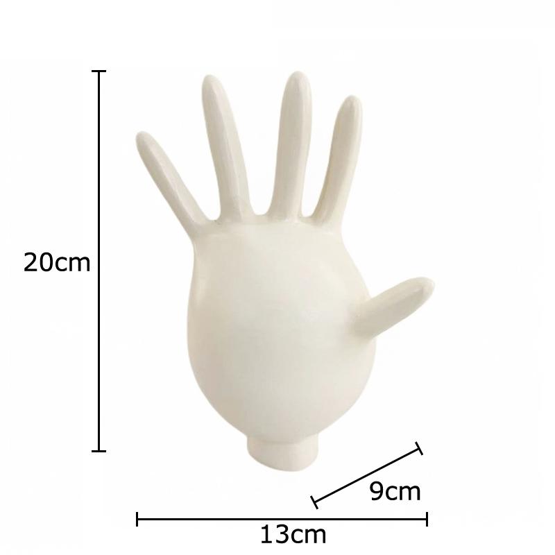 

White Fat Hand Palm Statue Desk Decoration Minimalist Balloon Hand Palm Sculpture Resin Crafts Ornaments Room Aesthetic Decor