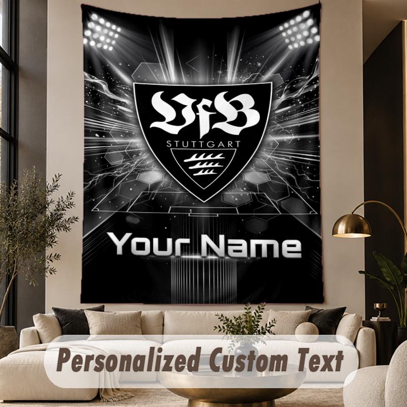 Custom Text Tapestry VfB Stuttgart FC Print Wall Tapestry Indoor Living Room Wall Decor