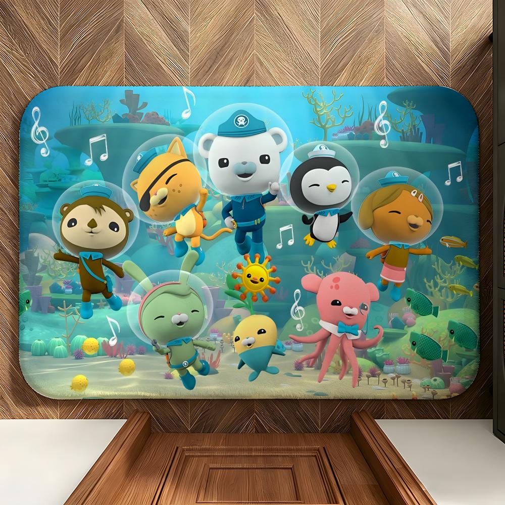 Cartoon T-The O-Octonauts Floor Mat Soft Flannel Entrance Door Mat Non Slip Absorbent Bathroom Bedroom Floor Rug