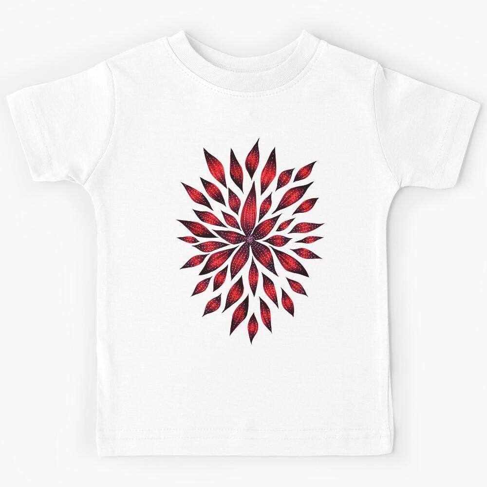 Abstract Red Flower Doodle Kids T-Shirt 170