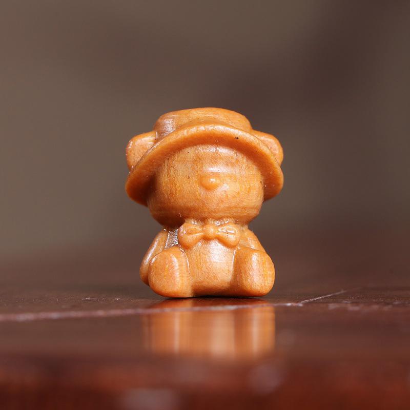 Agarwood Sandalwood Carved Pig & Bear Bead Bracelet Phone Lanyard Pendant Ornament