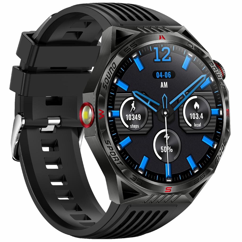 HT28 1.85 inch Screen Smart Watch Bluetooth-compatible Call Bracelet with Compass, Flashlight Function