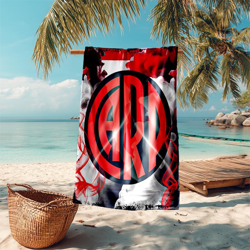 proof beach towel with Club Atlético River Plate pattern - soft,absorbent,quick-drying,machine washable - perfect for swimming,camping,bathing