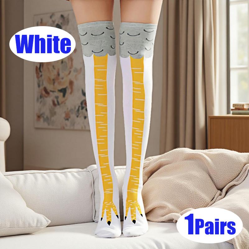 Lustige Hühnerpfoten Strümpfe Baumwolle Herren Damen Cosplay 3D Cartoon Pfotenabdruck Kniehohe Socken Mode Trendige Socken One Size gray