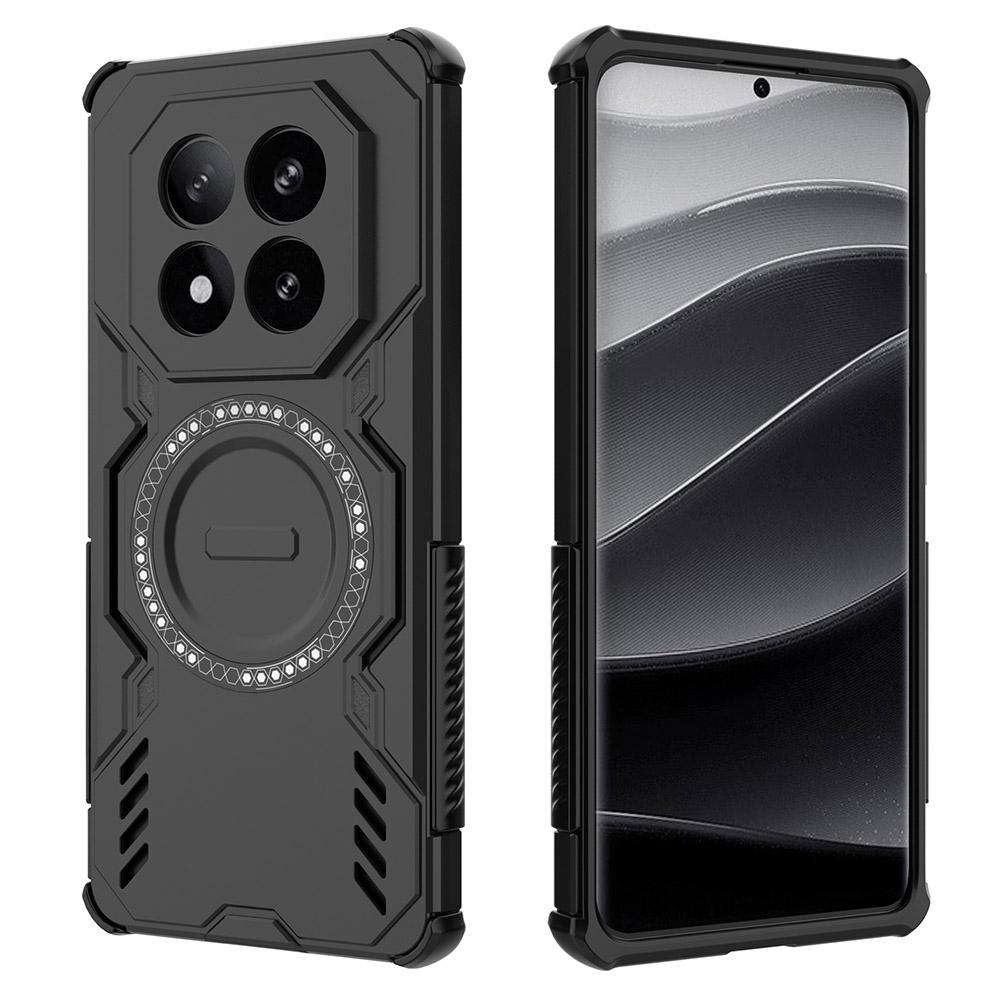 

Для Xiaomi Redmi Note 14 Pro+ 5G Магнітний чохол Butterfly Armor Порожнистий Відведення тепла ПК+ТПУ Чохол для телефону Black