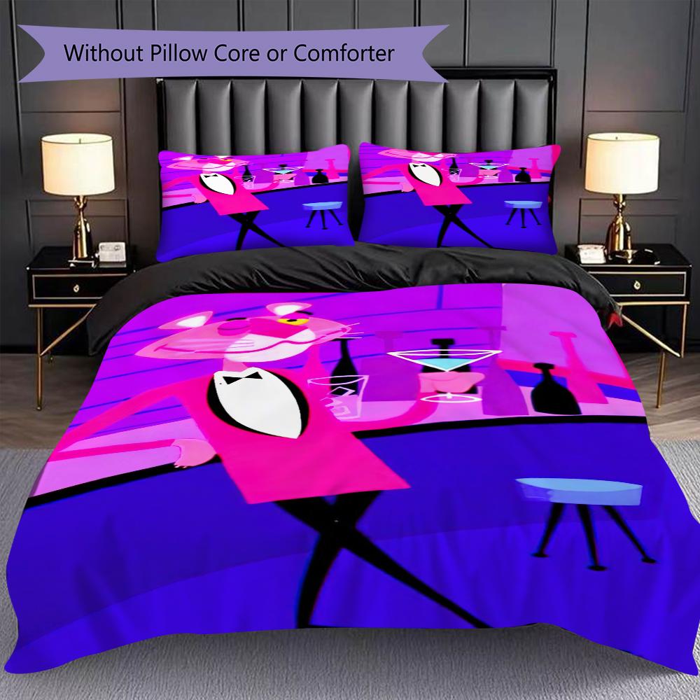 Biancheria da letto con impronta di zampa della Pantera Rosa Senza Imbottitura 1 Copripiumino 2 Federe Senza Imbottitura Set Biancheria da Letto Regalo di Natale Compleanno Morbido e Confortevole