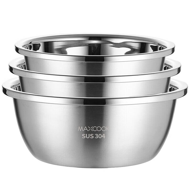 MAXCOOK 304 Stainless Steel Mixing Bowl Set (3-Piece)