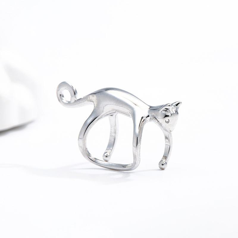1 PC Funny Climbing Cat Clip Earring for Women Cute Animal Green Eye Kitten Frog Without Piercing Earbone Earring Party Jewelry
