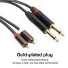 1.5M Gold Plated Plug Aluminum Alloy Housing Dual RCA To Dual 6.35 Mono Audio Cable