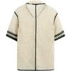 Zara Loose Color Block Vintage Casual Short Sleeve Shirt Men shirts Faded-White 7200311-251