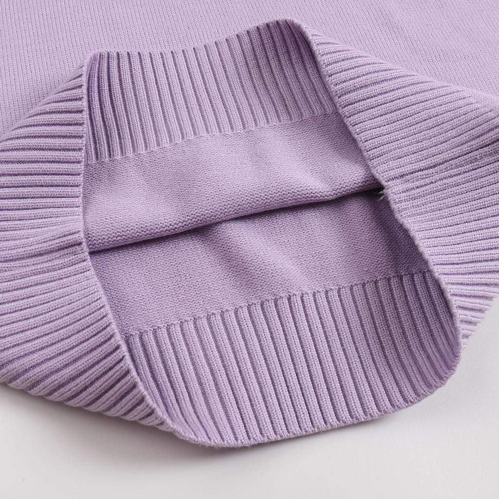 AMI 2025 Klassisk Par Rundhals Samma Färg Platt Broderad Kärlek Ulltröja