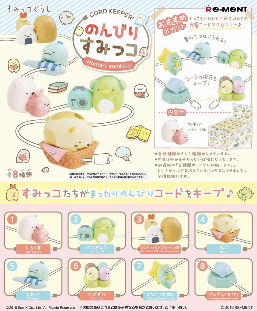 Sumikkogurashi CORD KEEPER! Relaxed Sumikko Boxed Product 1 Box = 8 pieces, 8 types in total
