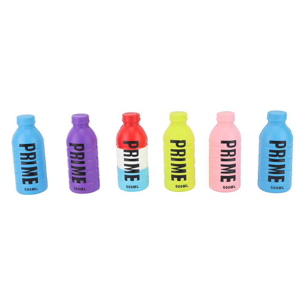 6pcs Water Bottle Squeezing Toy PU Foam Fidget Toy Colorful Squishy Stress Relief Beverage Bottle