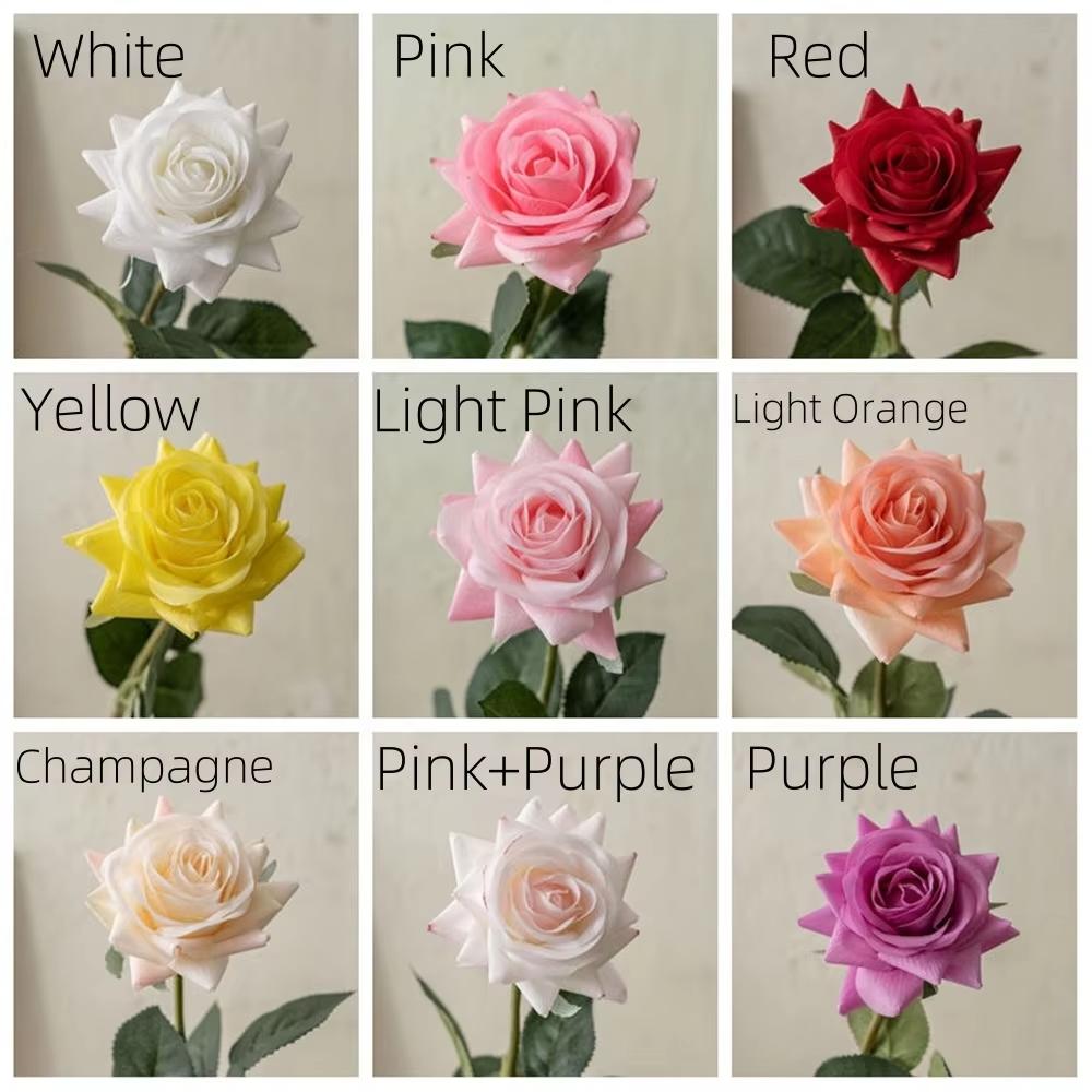 Hot Sale Latex Rose Single Artificial Flower Real Touch Rose Flower for Wedding Decoration