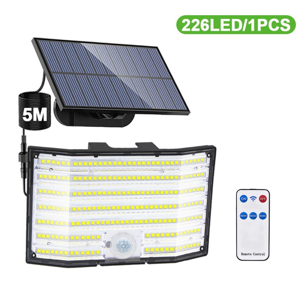 

Солнечные светильники 226LED наружные солнечные светильники безопасности датчик движения 3 режима сплит-солнечные прожекторы водонепроницаемый садовый сарай
