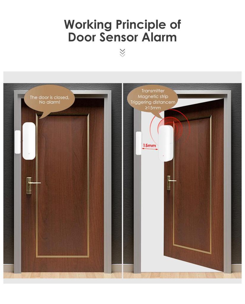 Graffiti Zigbee Smart Door/Window Sensor with Wifi & Alexa PIR Alarm