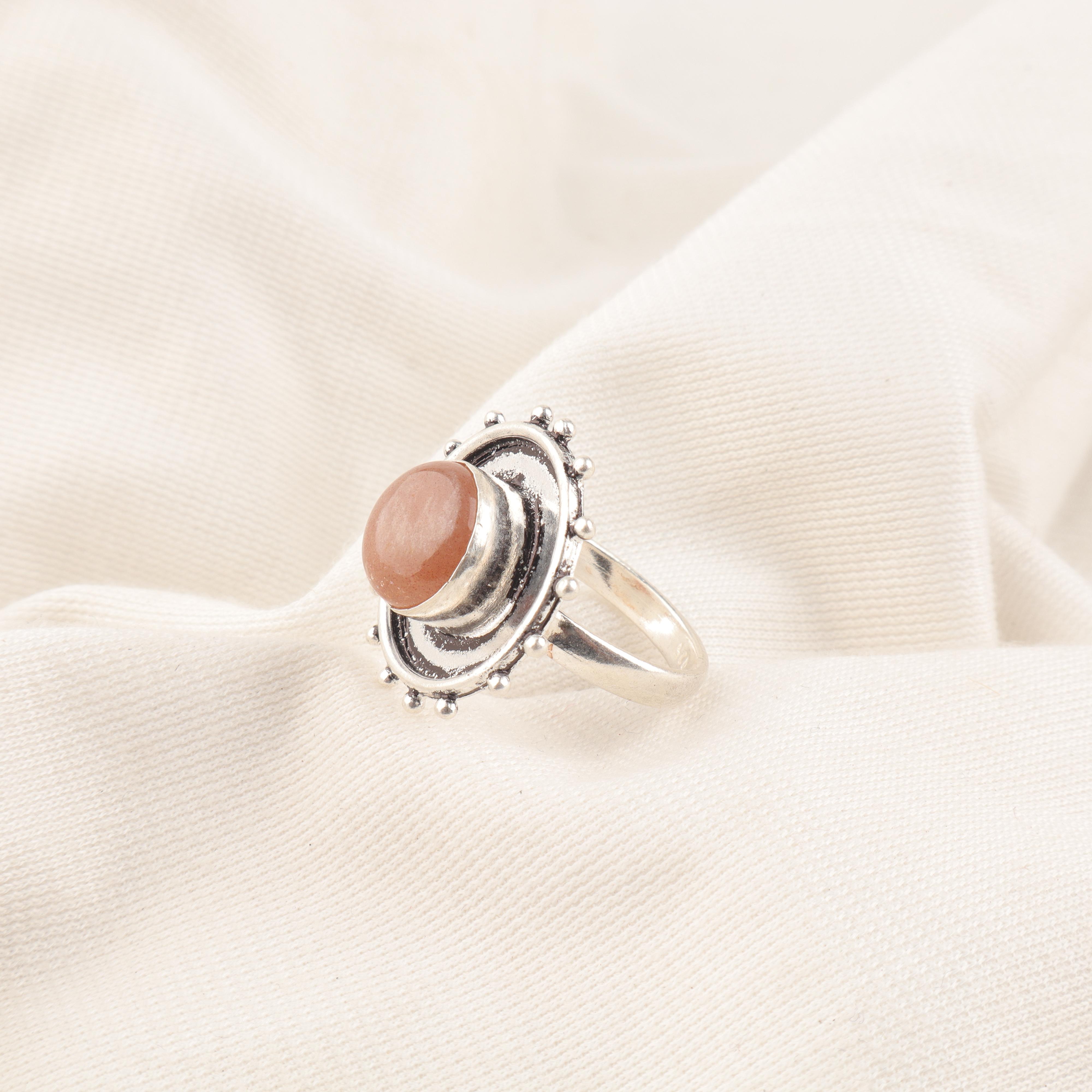 

Peach Moonstone Gemstone Jewelry, 925 Solid Sterling Silver Ring, Handmade Gorgeous Silver Ring, For Wedding Gift 12 персиковый