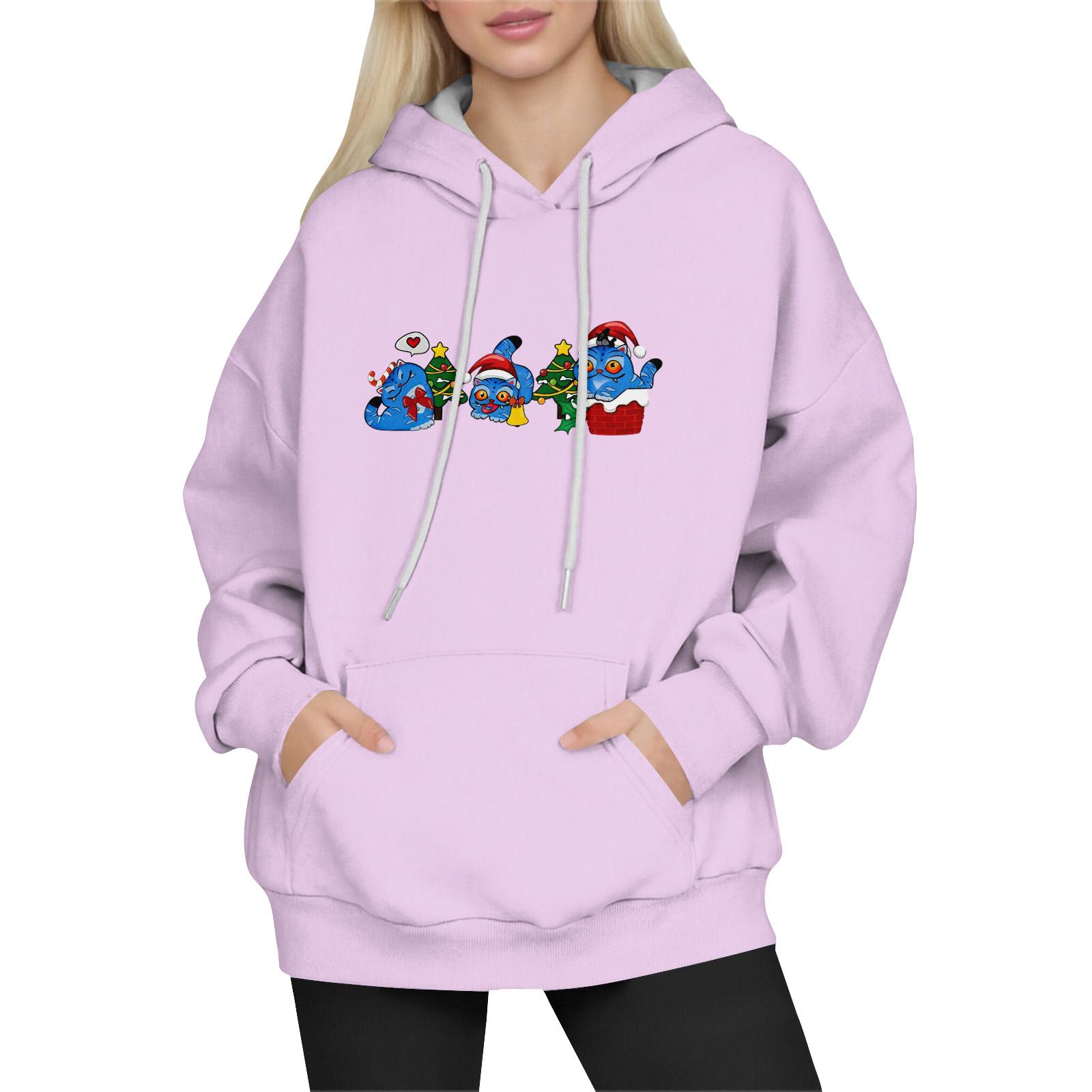 

Women s Fashion Long-Sleeve Pullover Hoodie with Fun Movie-Inspired Prints M