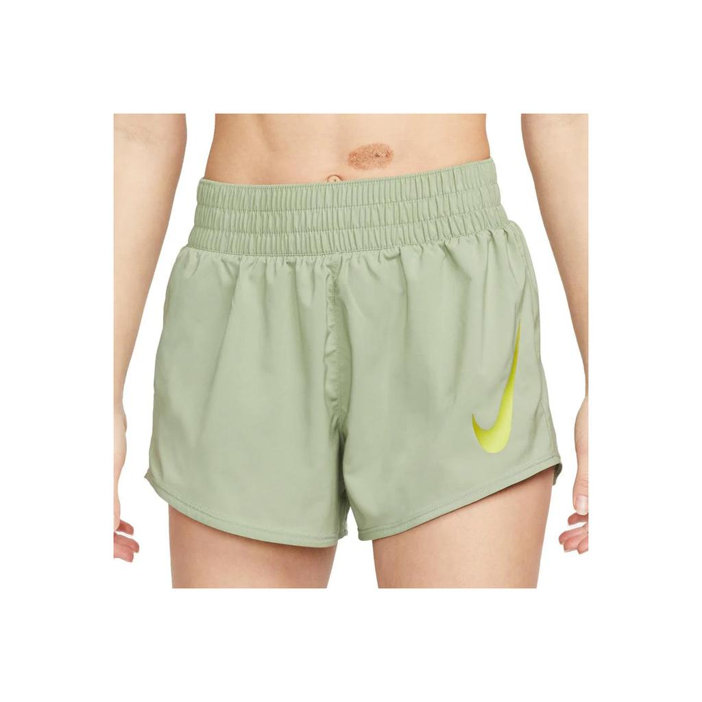 Nike Swoosh Logo Elastic Waist Straight Regular Shorts Women Shorts Oil-Green DX1032-386