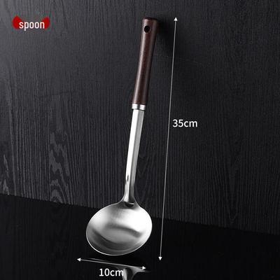 Wutuo Stainless Steel Wooden Handle Soup Ladle Set