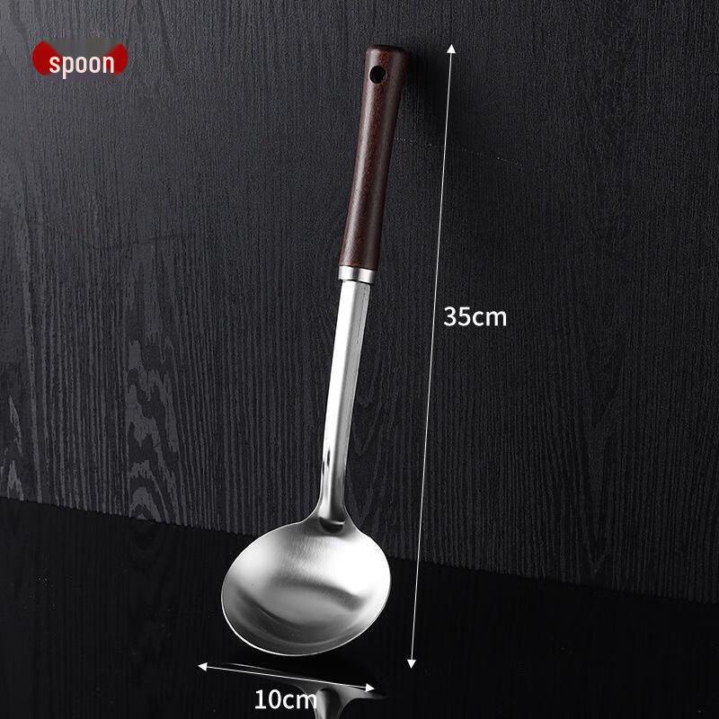 Wutuo Stainless Steel Wooden Handle Soup Ladle Set